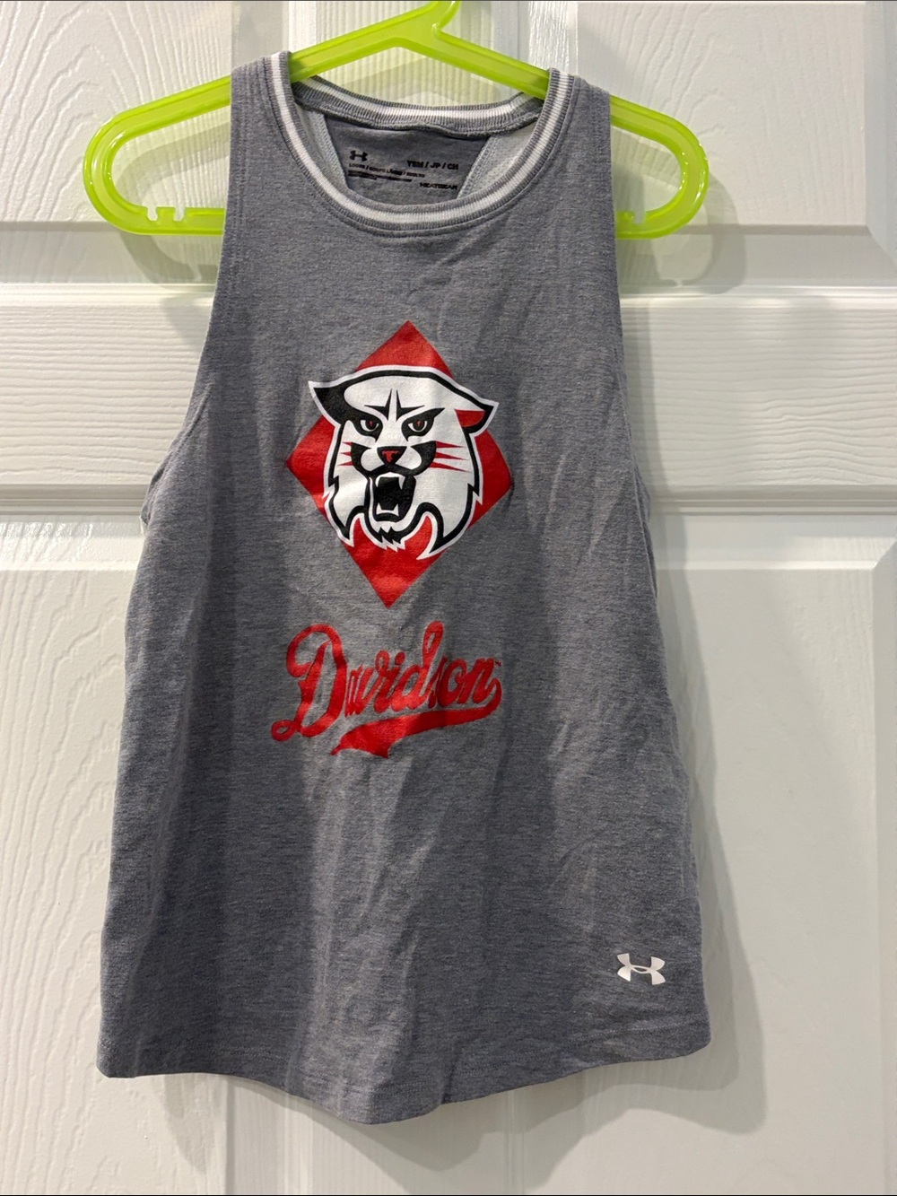 Under Armour Davidson College Wildcats Gray Tank Top with Red Graphic